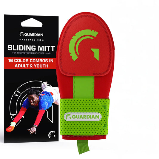 Red Neon Lime Sliding Mitt Guardian Baseball