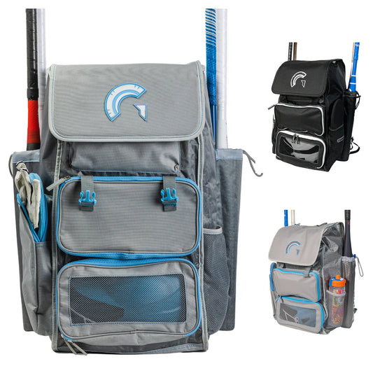 Guardian Baseball/ Softball Backpack Grey & Carolina Blue
