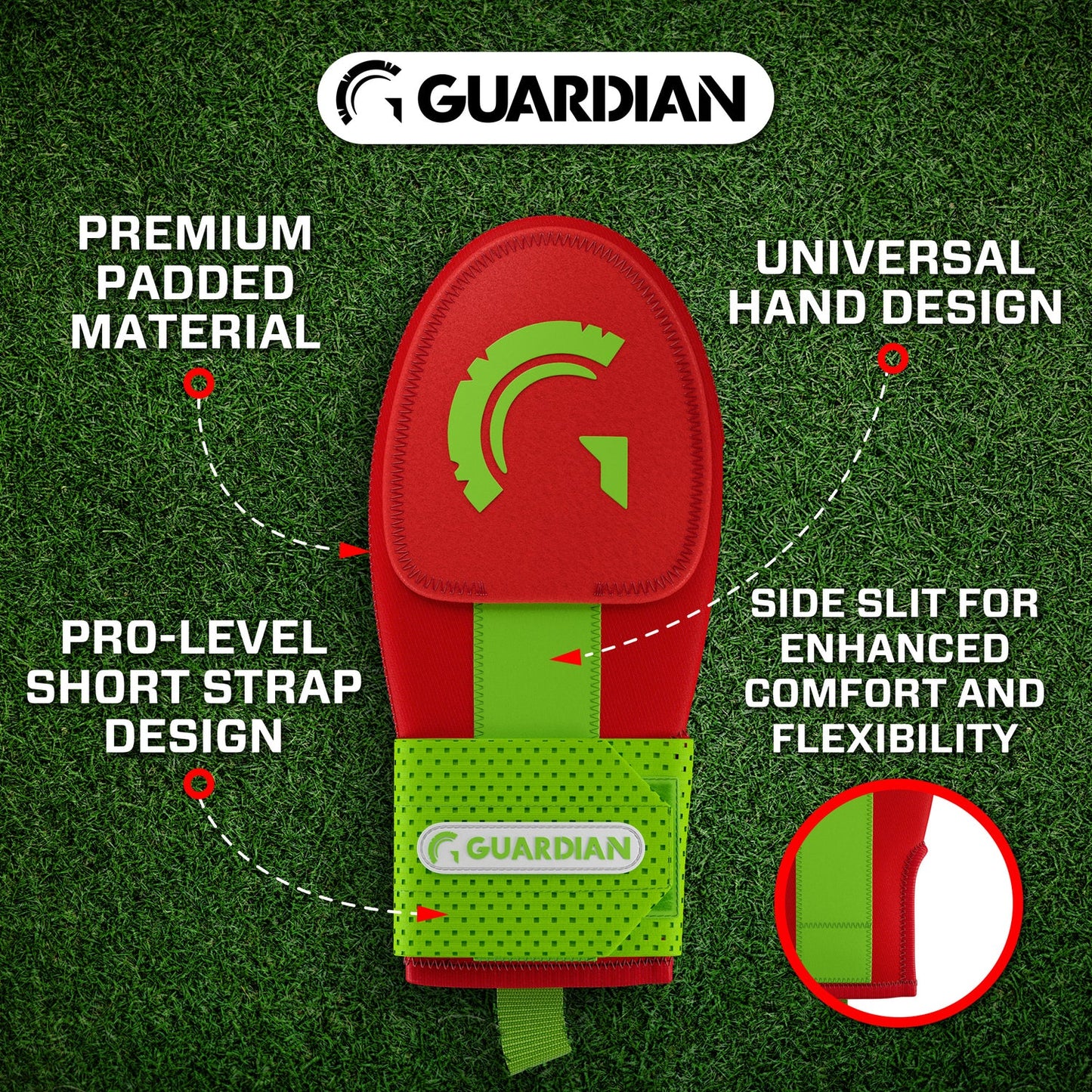 Red Neon Lime Sliding Mitt Guardian Baseball