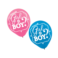 Girl or Boy 12” latex balloon