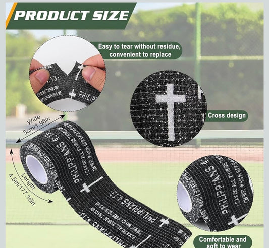 Christian  Self Adhesive Wrist Tape Black