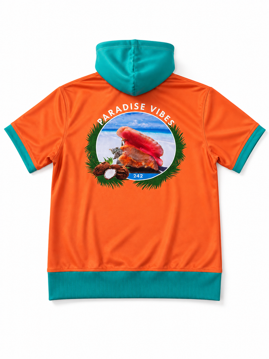 Short Sleeve Hoodie  Paradise Vibes